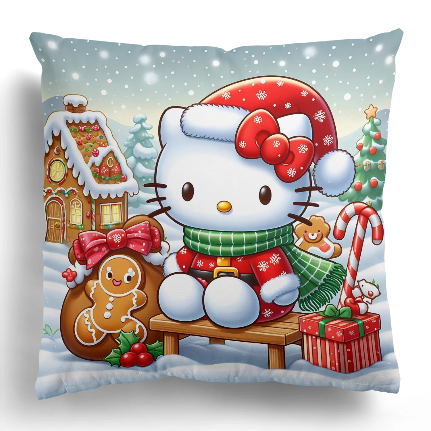

Милая Рождественское украшение «Hello Kitty», наволочка для гостиной, дивана, наволочка для спальни, украшение для дома, Рождественский подарок