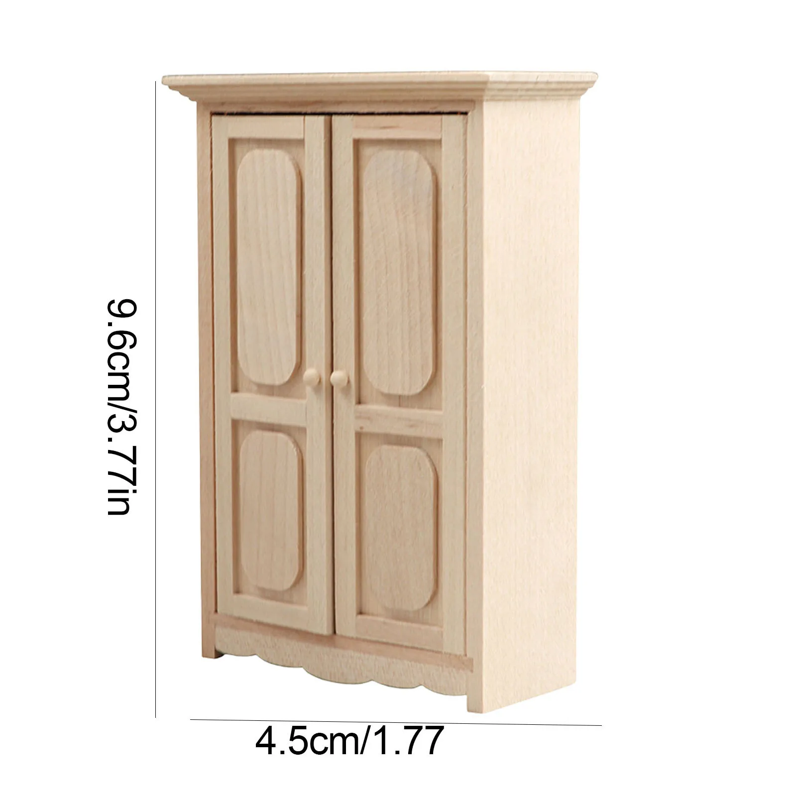Doll House Mini Wardrobe Furniture Wooden Classical Wardrobe Mini Cabinet Bedroom Furniture Model Kids Gifts images - 6