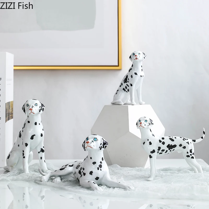 Скульптура далматинцев украшение для стола статуэтка собаки керамические