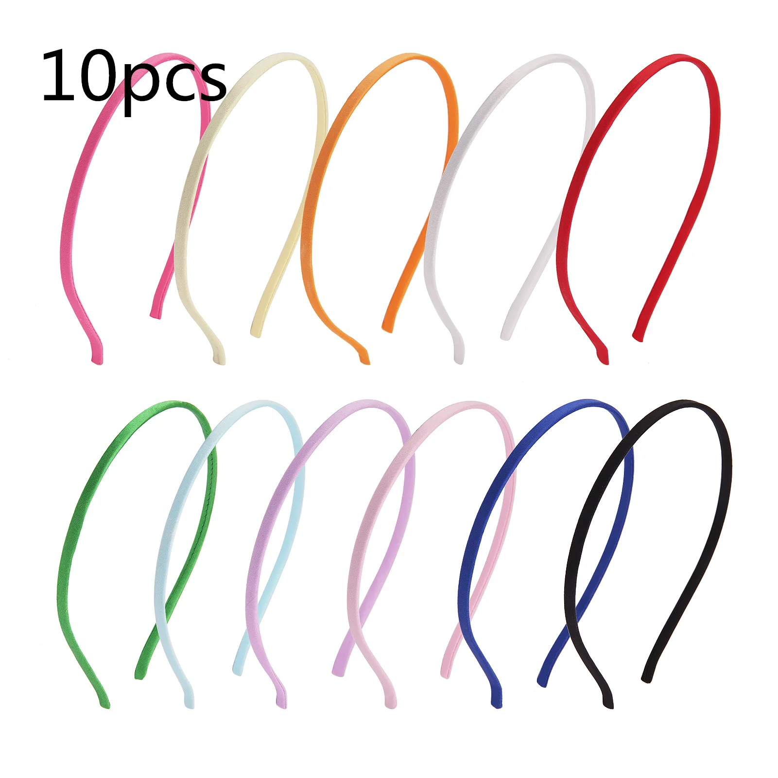 

Обруч для волос Однотонный женский, 10 шт., 0,5 см