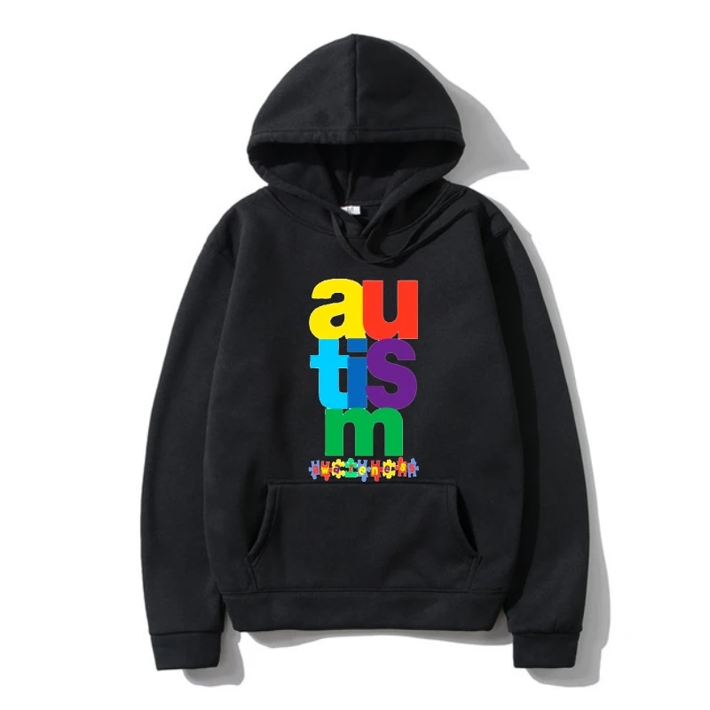 

Autism Awareness Puzzle Men's Outerwear Casual Plus Autumn Hoodys Hip Hop Style Outerwear Hoody S-2Xl Fashion New Hoodys Sweatsh