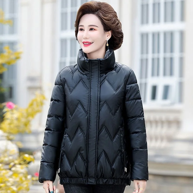 Middle aged mother's winter cotton padded jacket women's short 2022 new middle-aged and old people's autumn and winter
