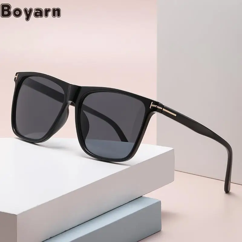 

Boyarn Korean T-box Sunglasses Women's Advanced Sense Ins Fashion Sunscreen Sunglasses Men's Fashion Driving Punk Gafas de sol