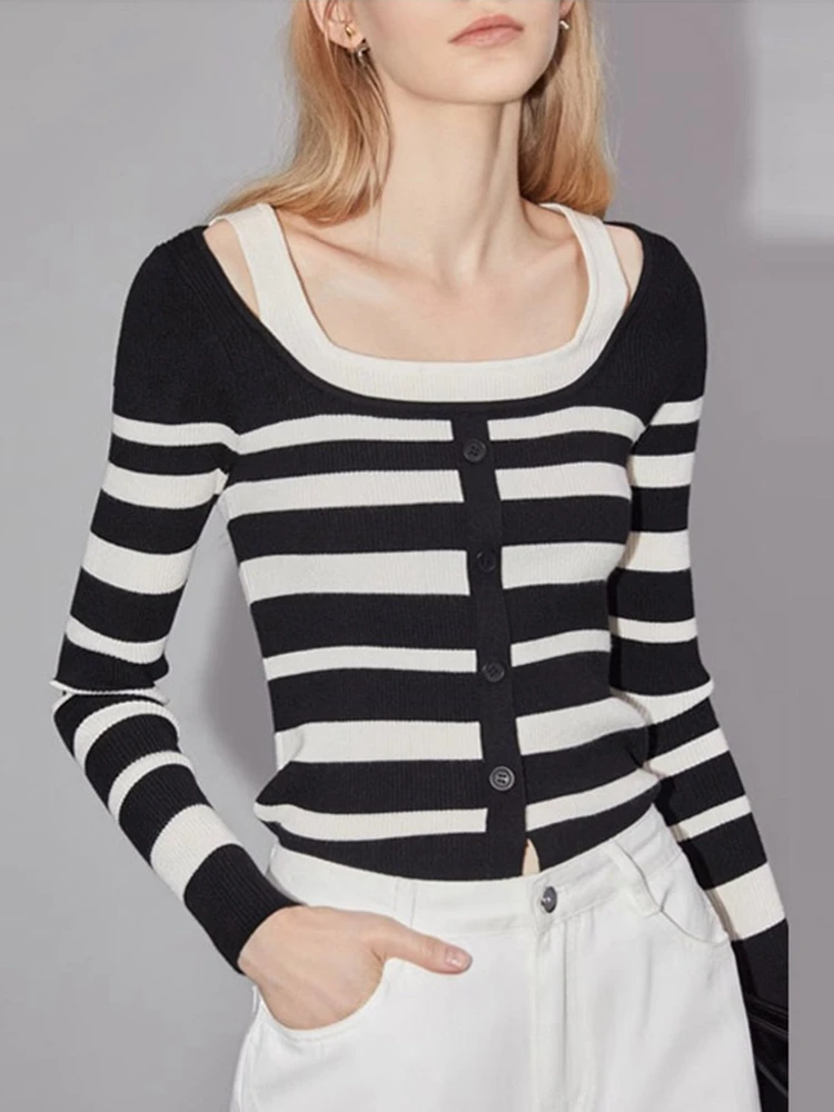 

BOBOKATEER Long Sleeve Sweter Damskie Striped Frau Pullover Knitted Vrouw Truien Dames Elegant Pull Hiver Femme Sueter Mujer Top