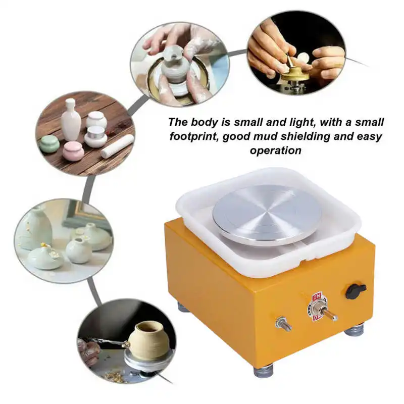 

Electric Pottery Wheel Machine For Ceramic Work Art Craft Turntable Plate DIY Clay Tool Aids Mini Pottery Forming Machine