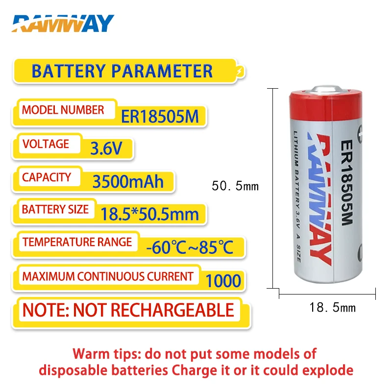 RAMWAY ER18505M 3 6 В одноразовая литиевая батарея Sanchuan Jingqi IC Card интеллектуальный счетчик
