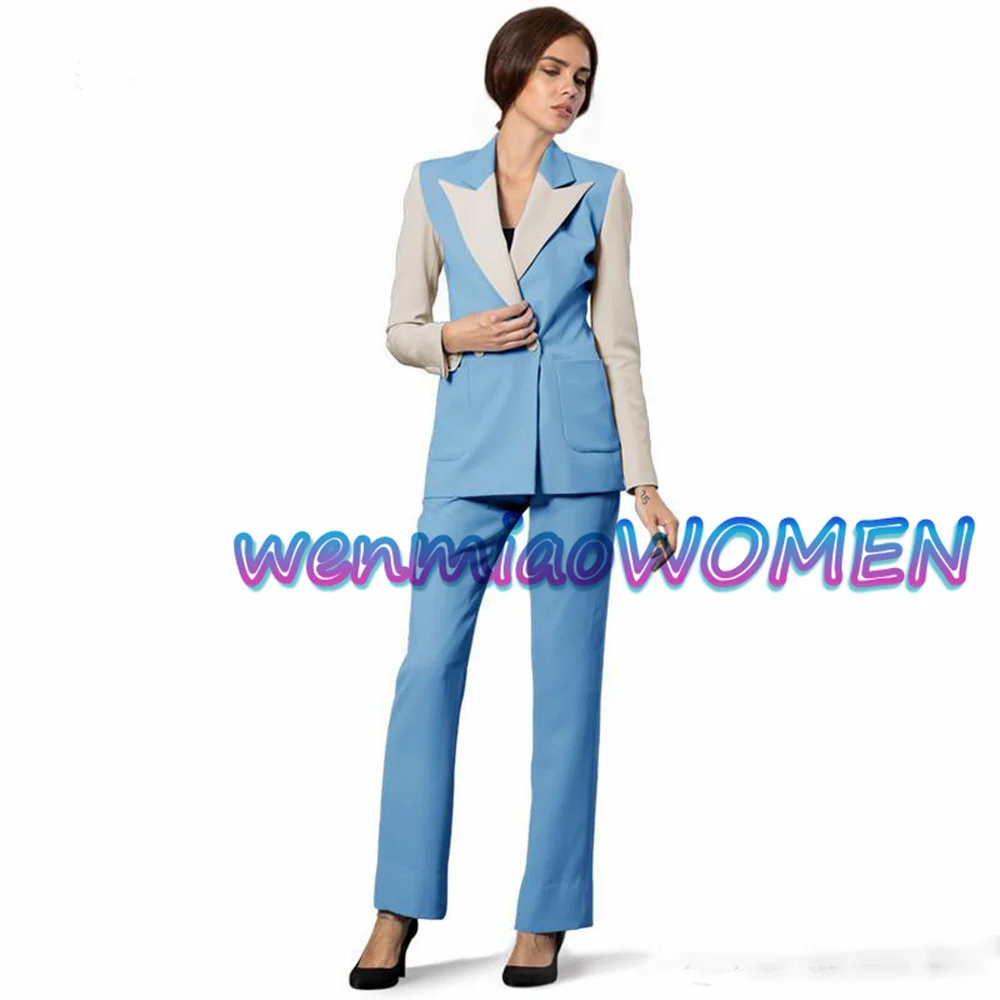 2 Piece Women's Suit Fashion Business Workwear Jacket Pants Set Slim Fit Office Lady Blazer Wedding Tuxedo