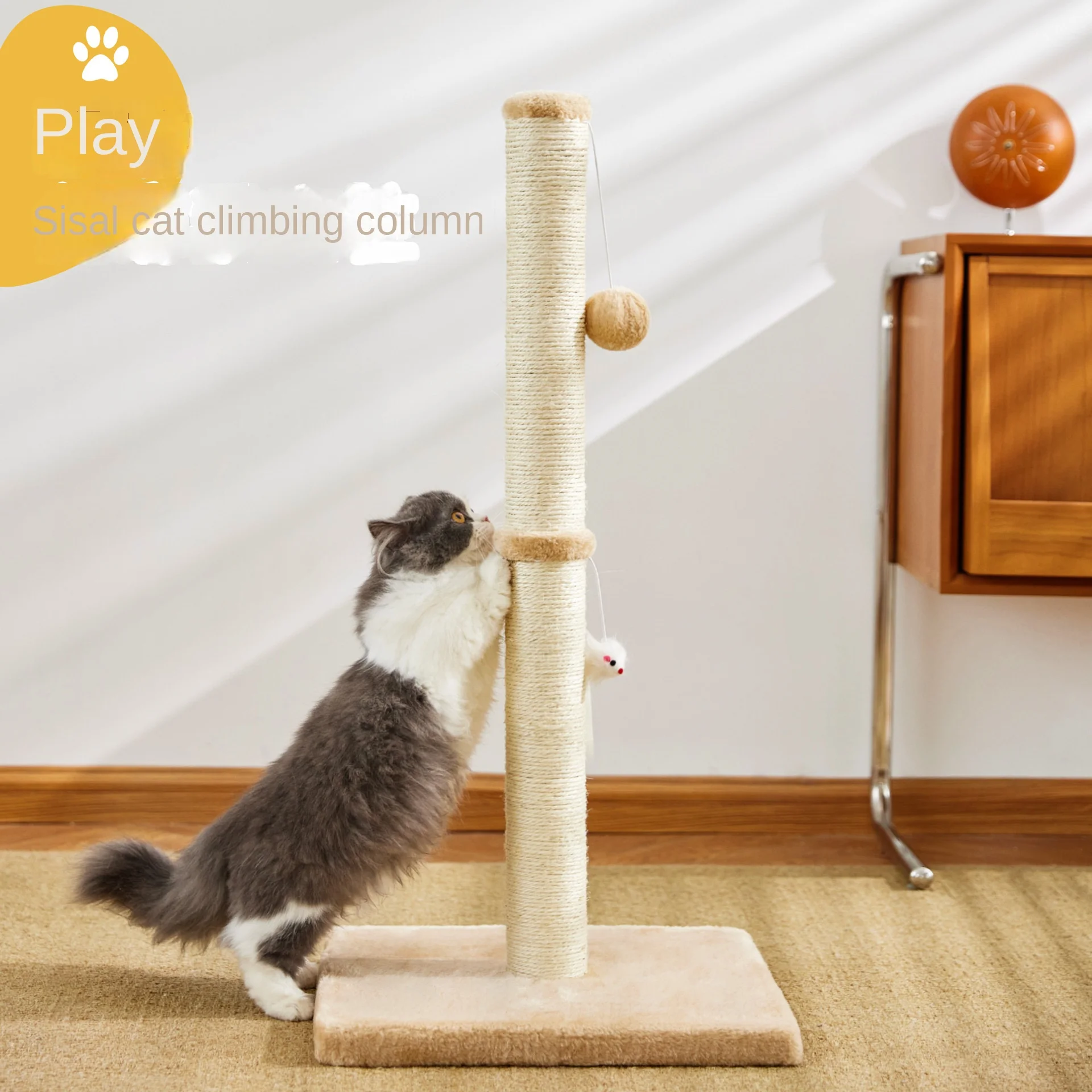 

Natural Sisal Cat Scratching Post Pet Scratcher Claw Sharpener Kitty Climbing Shelf Funny Kitten Toys Climbing Frames