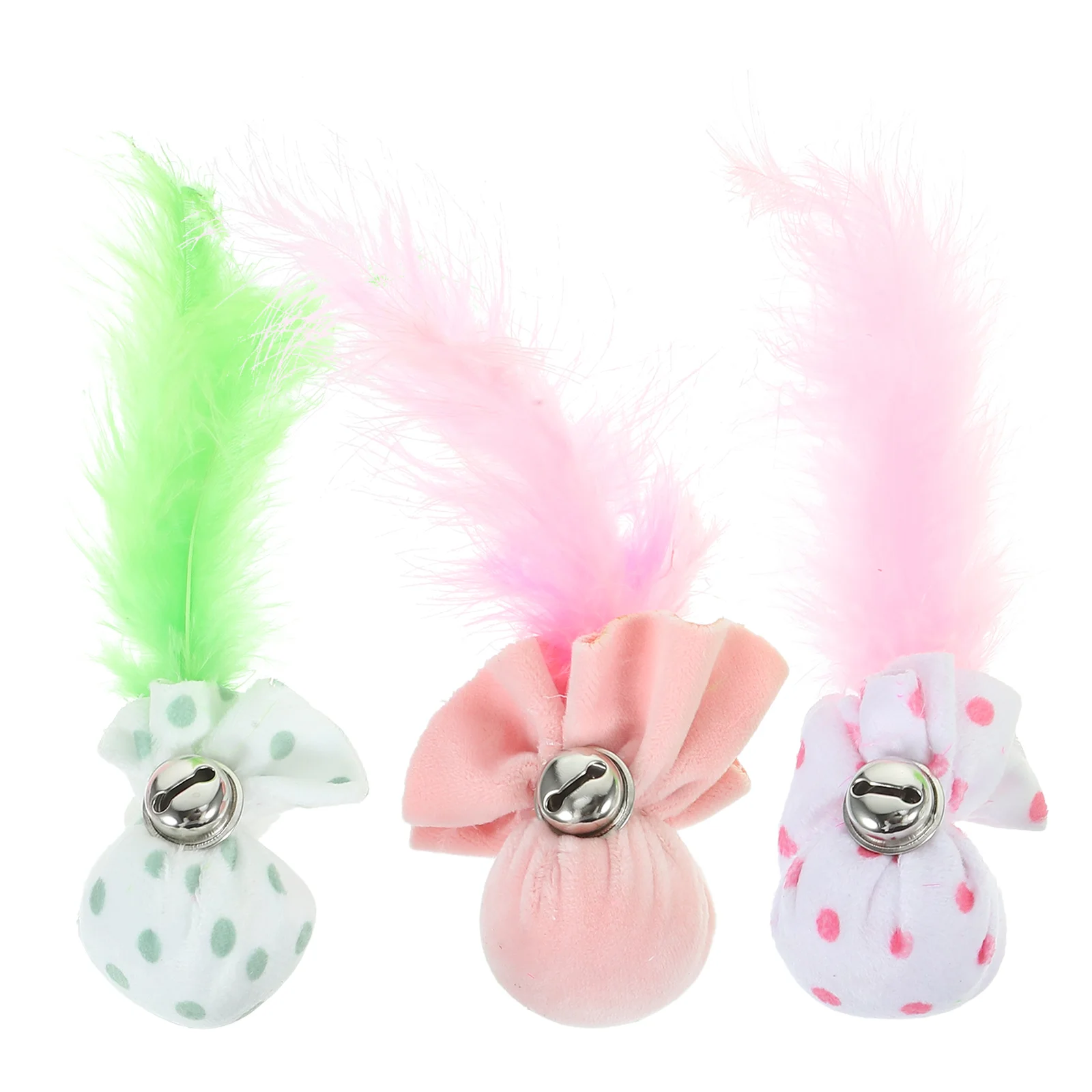 

3 Pcs Cat Teething Chew Toys Ball Lovely Cats Plush Kitten Cartoon Shaped Sports