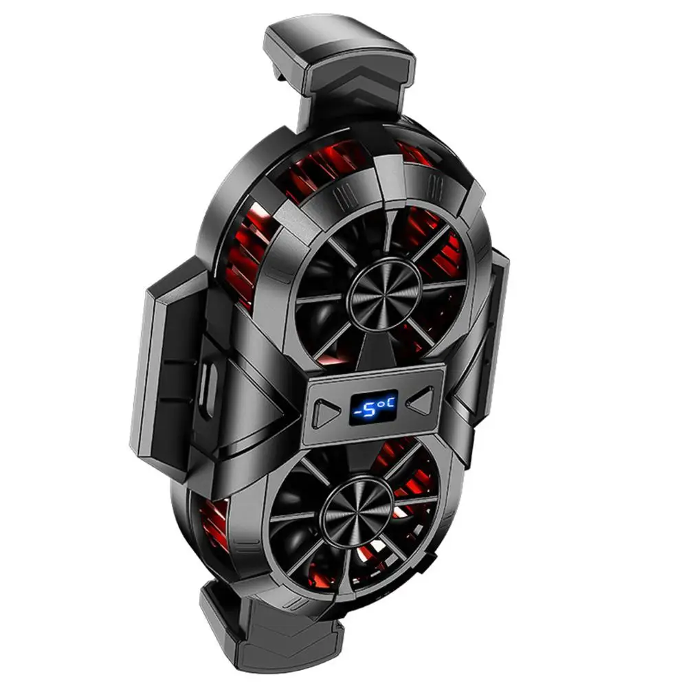 

Двухъядерный полупроводниковый радиатор для телефона Портативный цифровой дисплей бесшумный охлаждающий вентилятор с задней застежкой к...