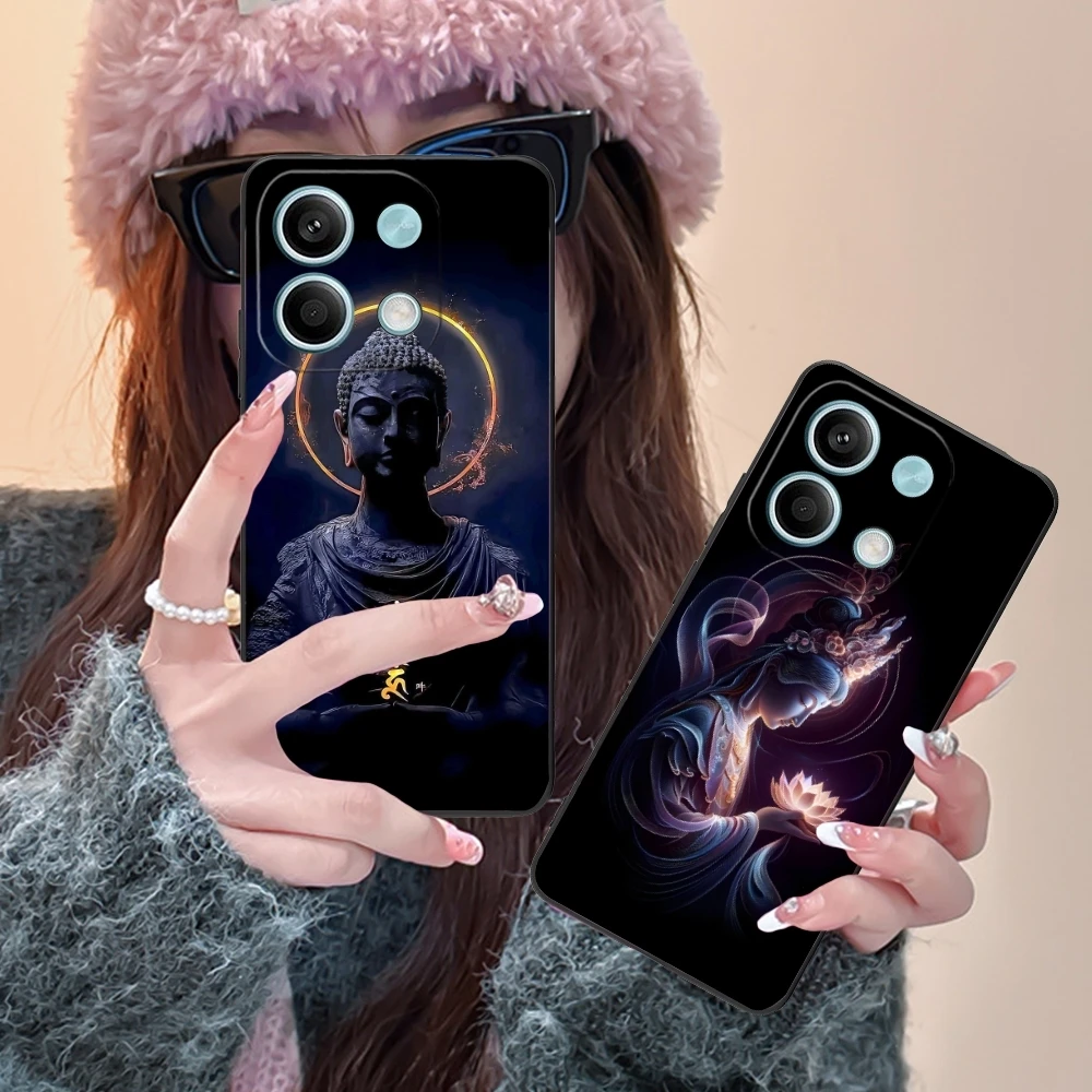 Чехол для мобильного смартфона Buddyism Xiaomi Redmi 14 13 13C 12 12C 10 10C A1 A2 A3 Plus 5G черный мягкий