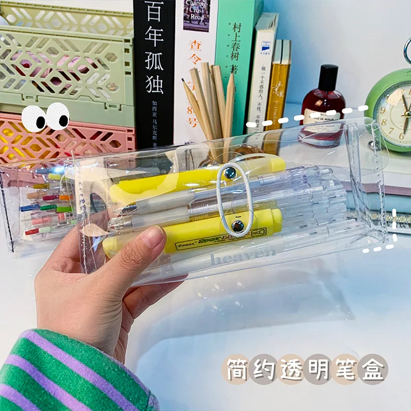 

Прозрачная тушь для ресниц, креативный органайзер для канцелярских принадлежностей, милый чехол для карандашей, офисные принадлежности, аксессуары для стола