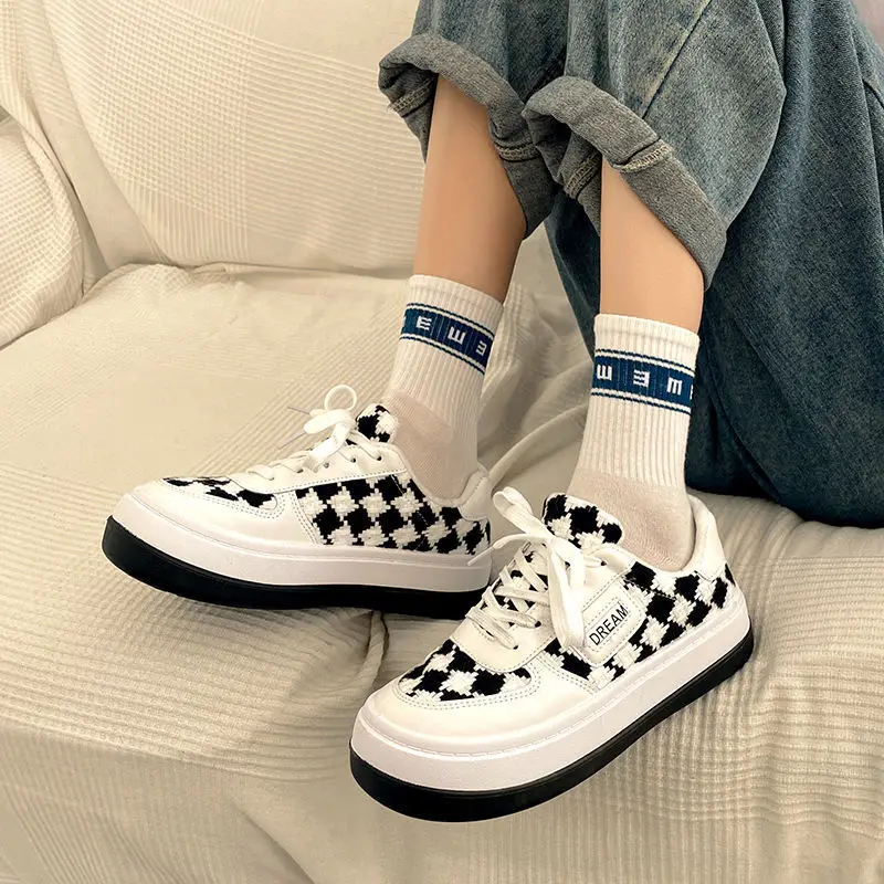 

Женские кроссовки Kawaii Спортивная Вулканизированная Платформа модная повседневная обувь для бега на плоской подошве Harajuku Спортивная Весенняя Прямая поставка