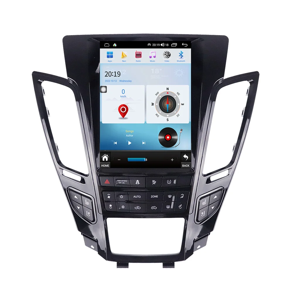 

12,1-дюймовый автомобильный GPS-навигатор Carplay Android для Cadillac CTS 2007-2012 Tesla, экран, головное устройство, мультимедийный плеер, автомобильное радио