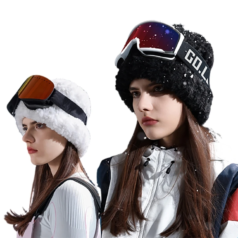 

Plush Knitted Sports Hat Unisex Beanie Hat Skull Cap Riding Ear Protections Hat Drop Shipping