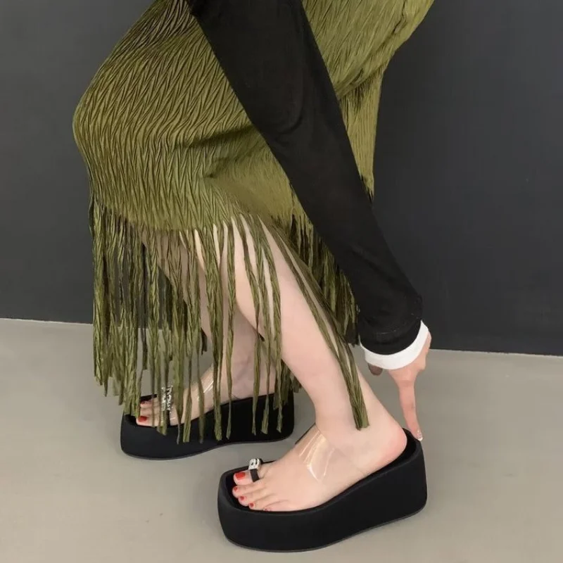 Wedges Platform Shoes Slippers Women Flip Flops Pvc Casual Slides 2023 New Summer Shoes Sandals Slingbacks Dress Lady Zapatillas