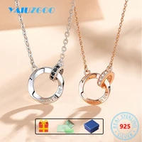 s925 sterling silver necklace moissanite zircon pendant chains couple commemorative gift fashion luxurious necklace for women