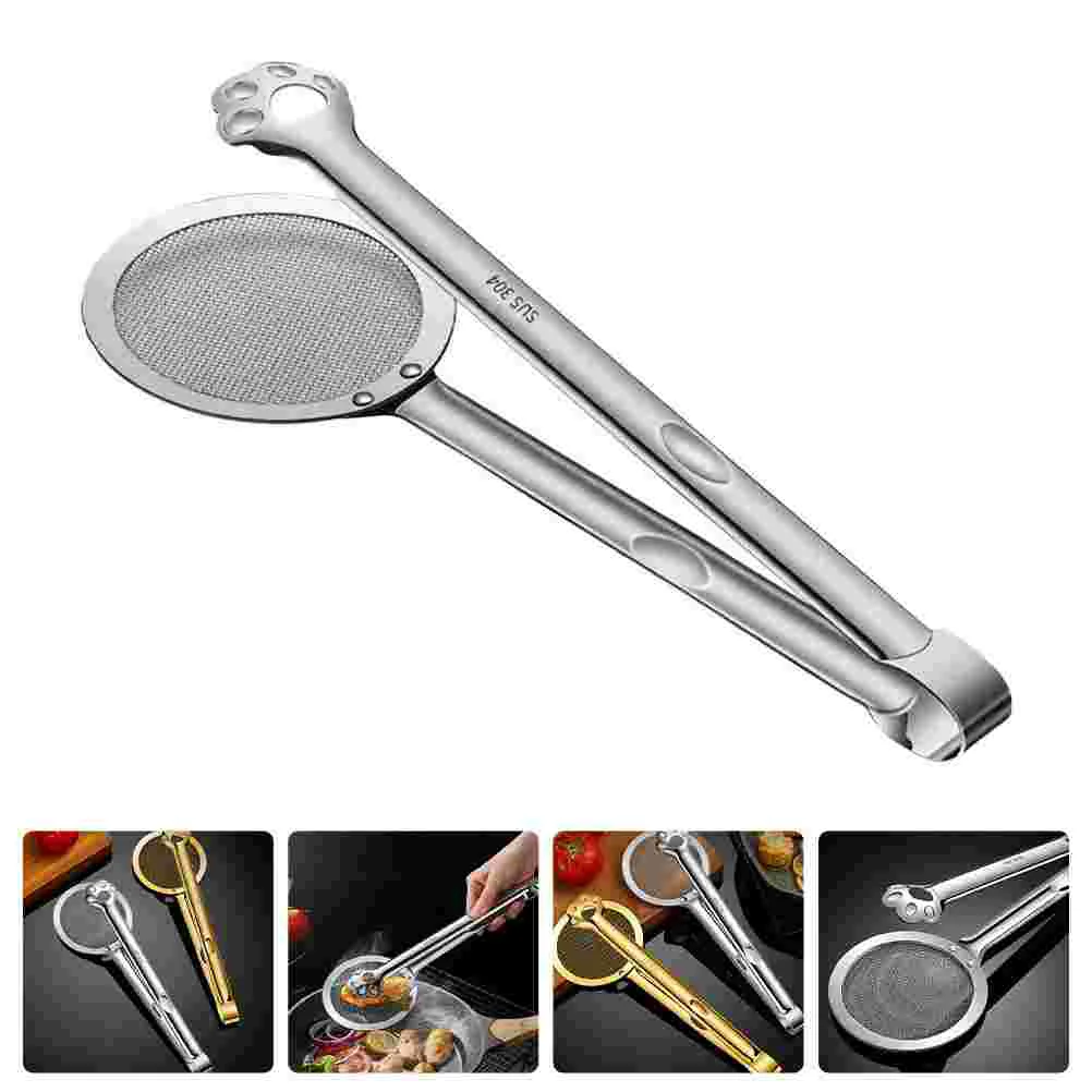 

Tongs Oil Strainer Clip Filter Spoon Frying Mesh Stainless Steel Clamp Pot Tongsalad Colanderbuffetfunction Multi Chef Spatula