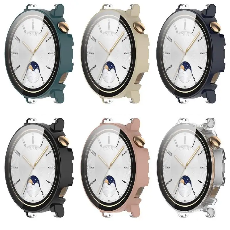 Фото Чехол из ПК + закаленной пленки для Huawei Watch GT 4, 46 мм, 41 мм, чехол-бампер для умных часов, полный стеклянный экран, защитная рамка для часов GT4 №5