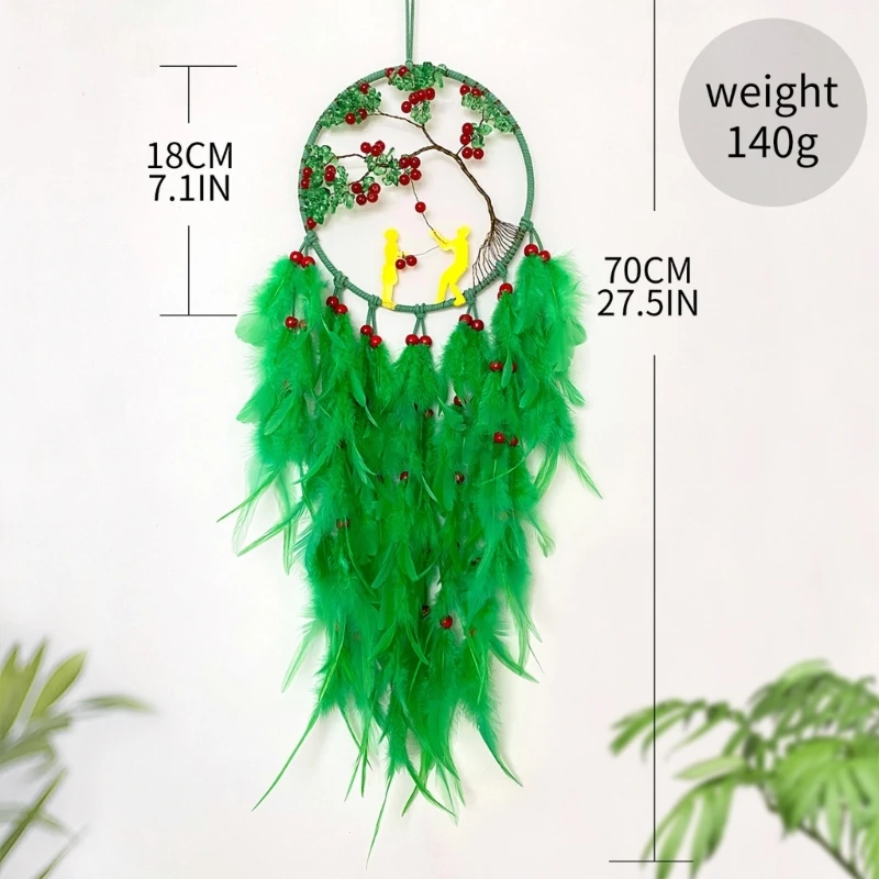 Пернатые ловцы снов большие тканые кристаллы ручной работы из боярышника