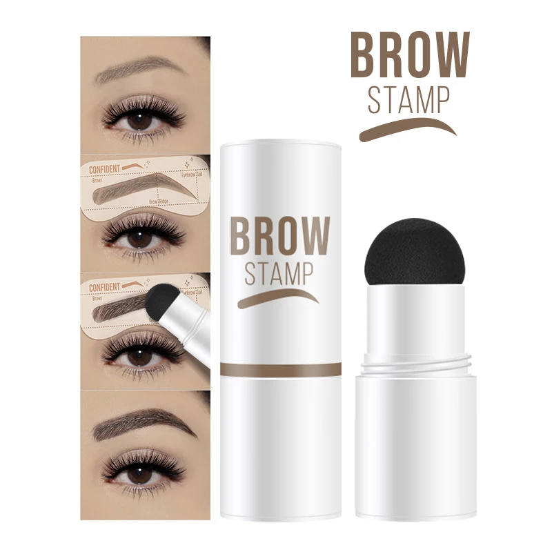 

Two Tone Brow Stamp Stencil Set Instant Thrush Powder Stick Waterproof Anti-Stain Lasting Reusable Thin Thick Eyebrow Template