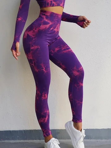 STOUREG Tie Dye Yoga спортивные штаны, легинсы Бесшовные женские колготки Пуш-ап с высокой талией, леггинсы для фитнеса и тренировок, одежда для спортзала
