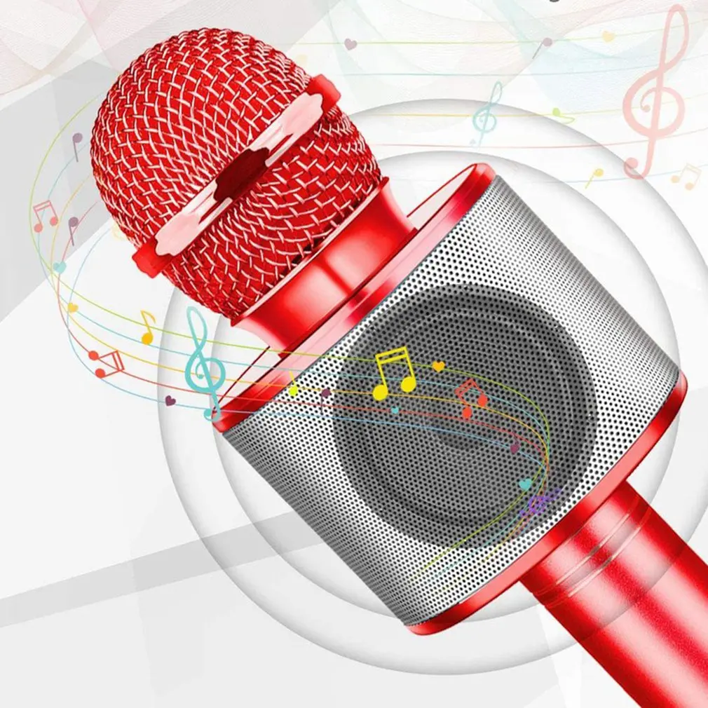 Беспроводной караоке-микрофон Bluetooth-совместимый портативный динамик для дома