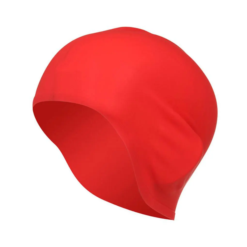 

Silicone Waterproof Swimming Cap Leak-proof Long Hair Swimming Hat with Ear Protector Black