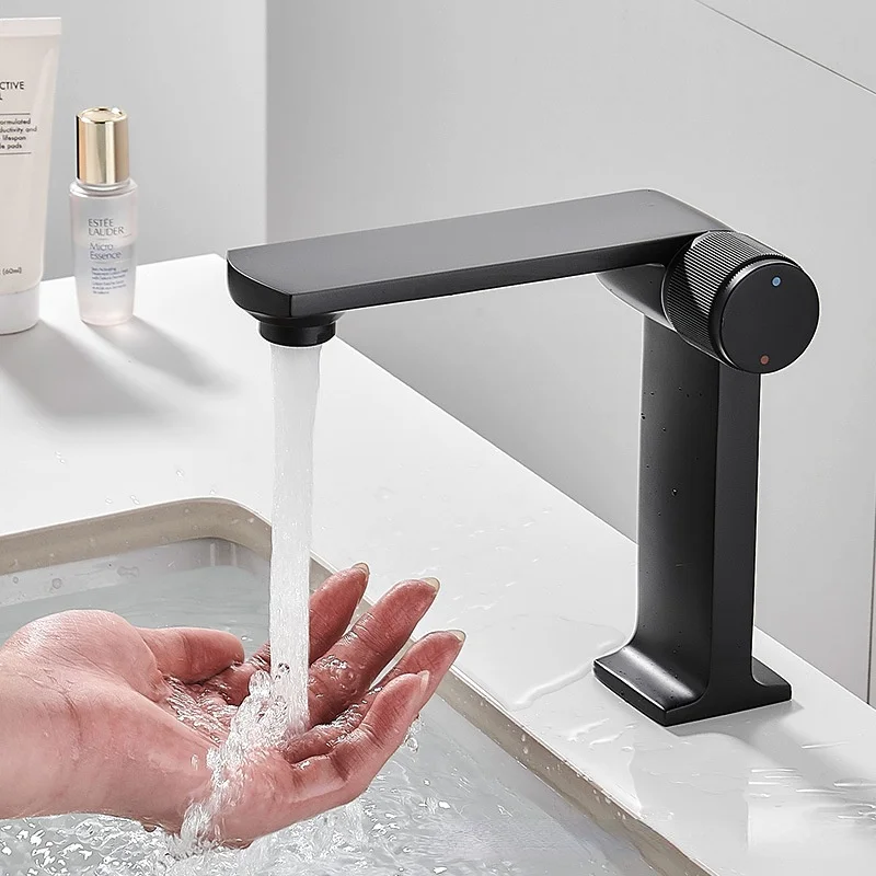 

Bathroom Counter Basin Cold Faucet Hole Basin Copper Faucet Toilet Black Single Hot Faucet All Washbasin Faucet Household Under