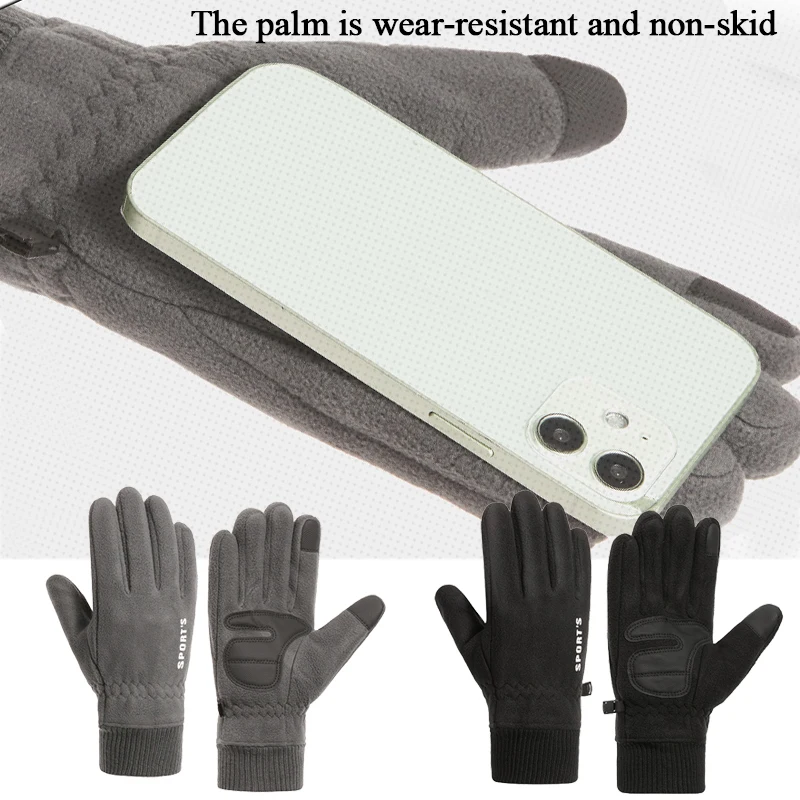 

New Outdoor Sport Driving Gloves Touch Screen Gloves Non Slip Riding Climbing Mitten Plus Velvet Fleece Ski Gloves Warm Thicken