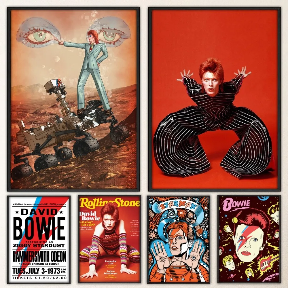 Постер Singer D-David B-Bowie необычная Наклейка на стену для гостиной бара винтажная