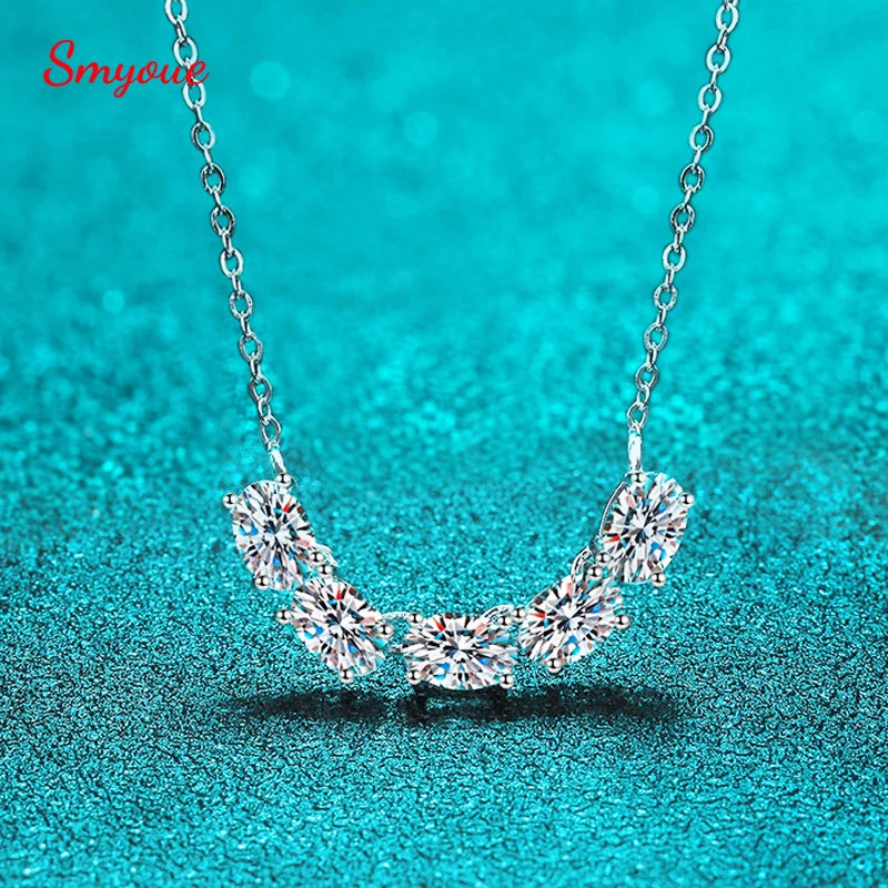 

Цепочка Из серебра S925 пробы Женская Smyoue, овальной огранки, разных цветов, с бриллиантами 2,5 карата