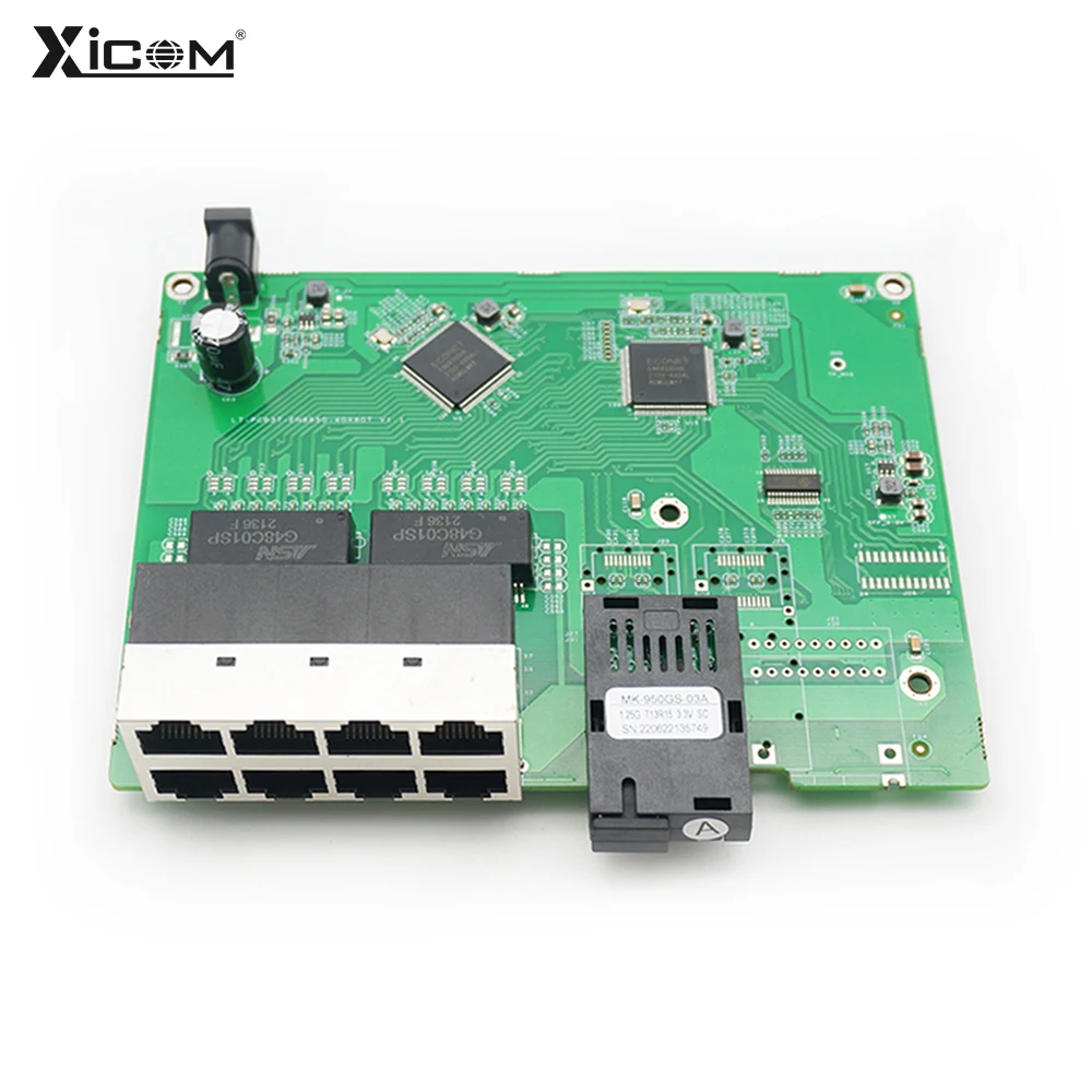 

Gigabit Fiber Optical Media Converter PCBA Board 10/100/1000M Ethernet Optic Switch SC Single Mode 20KM placa metro switch fibra
