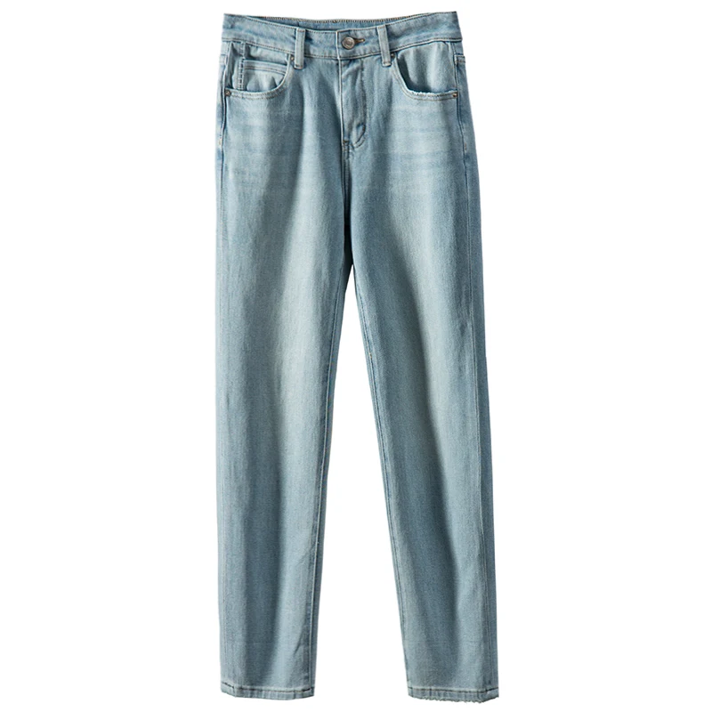 Casual 90% Cotton Cargo Jeans  Blue Jeans for Women Summer Full Length  HIGH Waist Zipper Fly  Light  Spring 2023