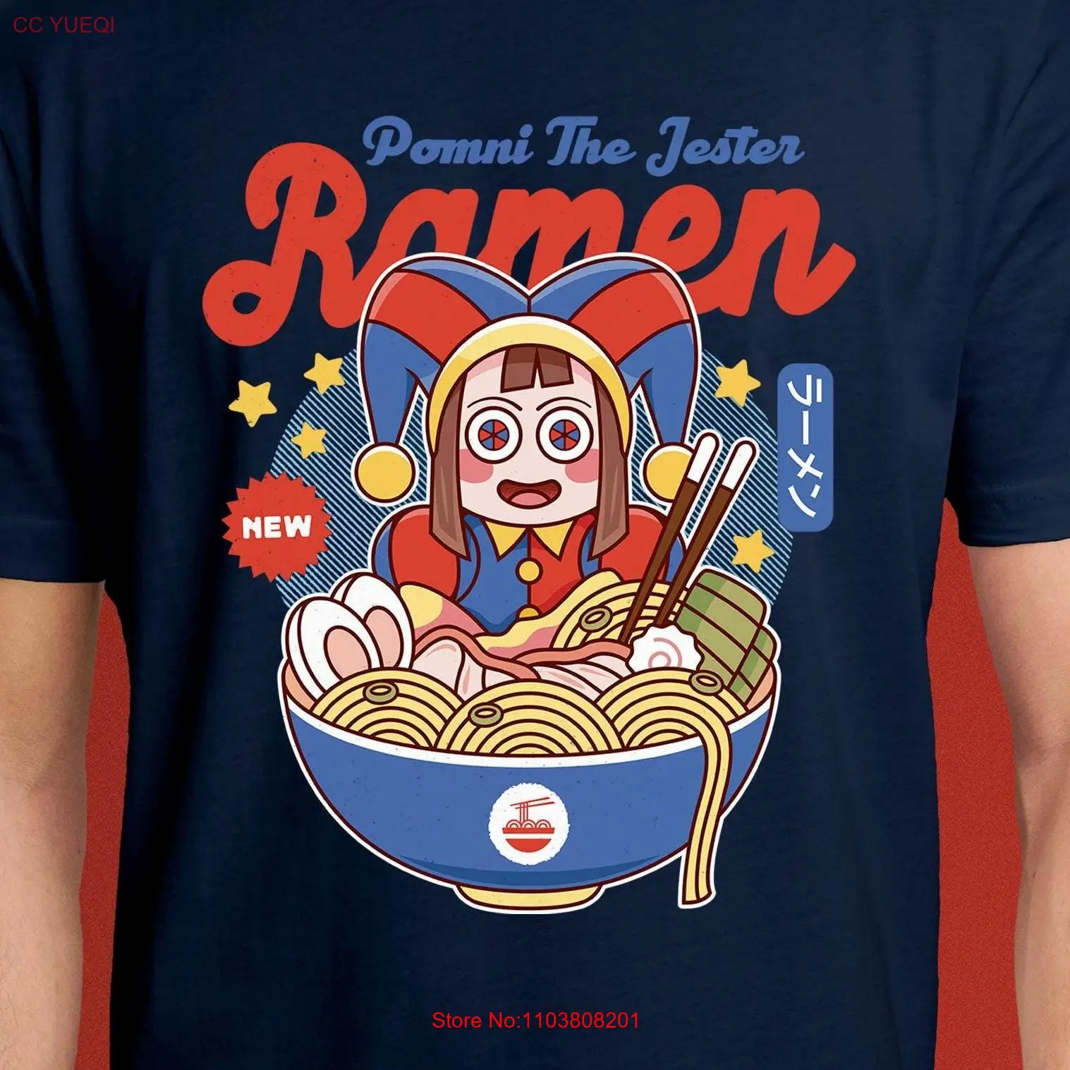 Футболка Pomni The Jester Ramen Amazing Digital Circus с героями мультфильмов TADC Jax Kinger Zooble Ragatha милые