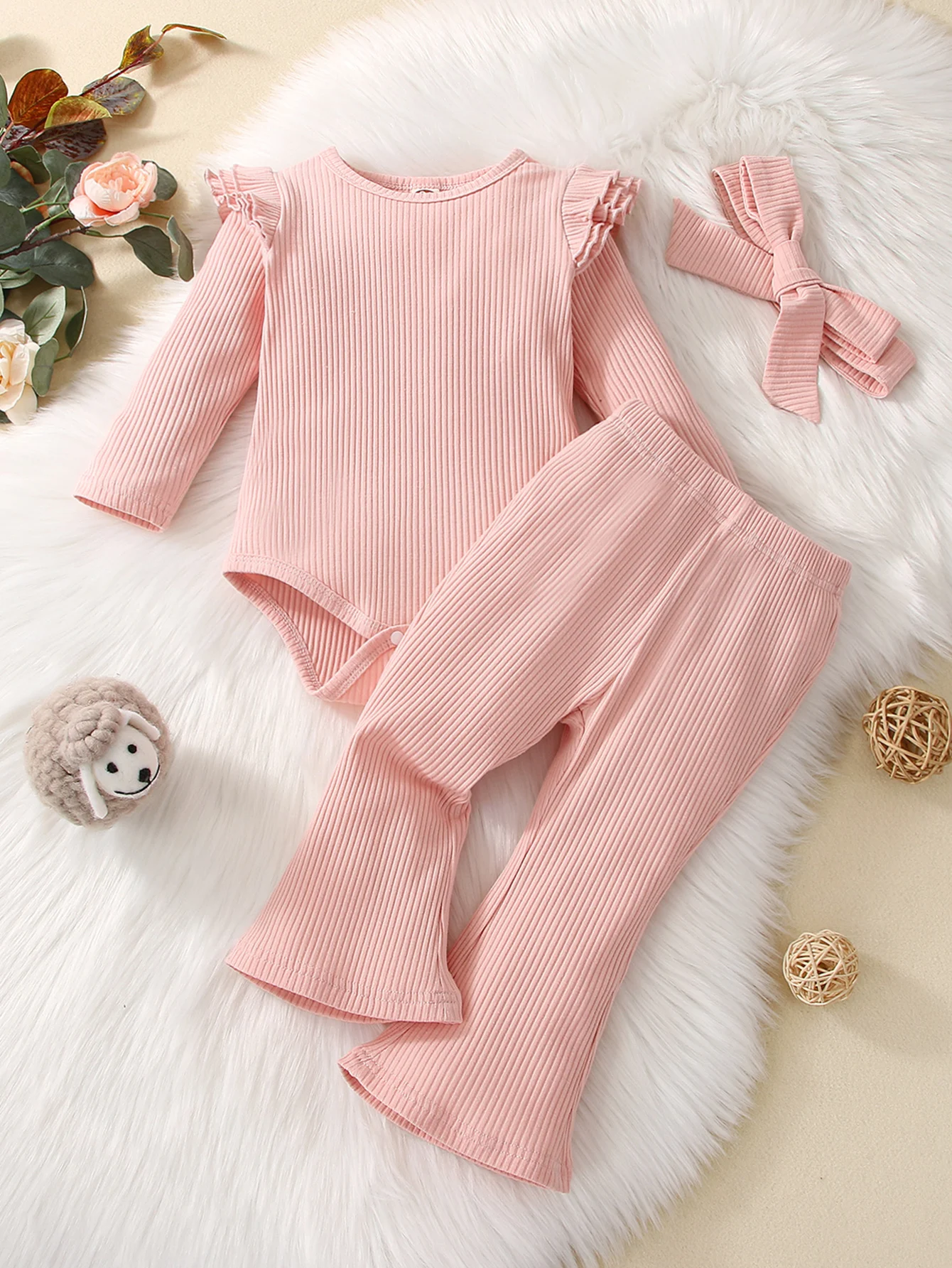 Повседневный комбинезон из чесаного хлопка для маленьких девочек с трехслойным