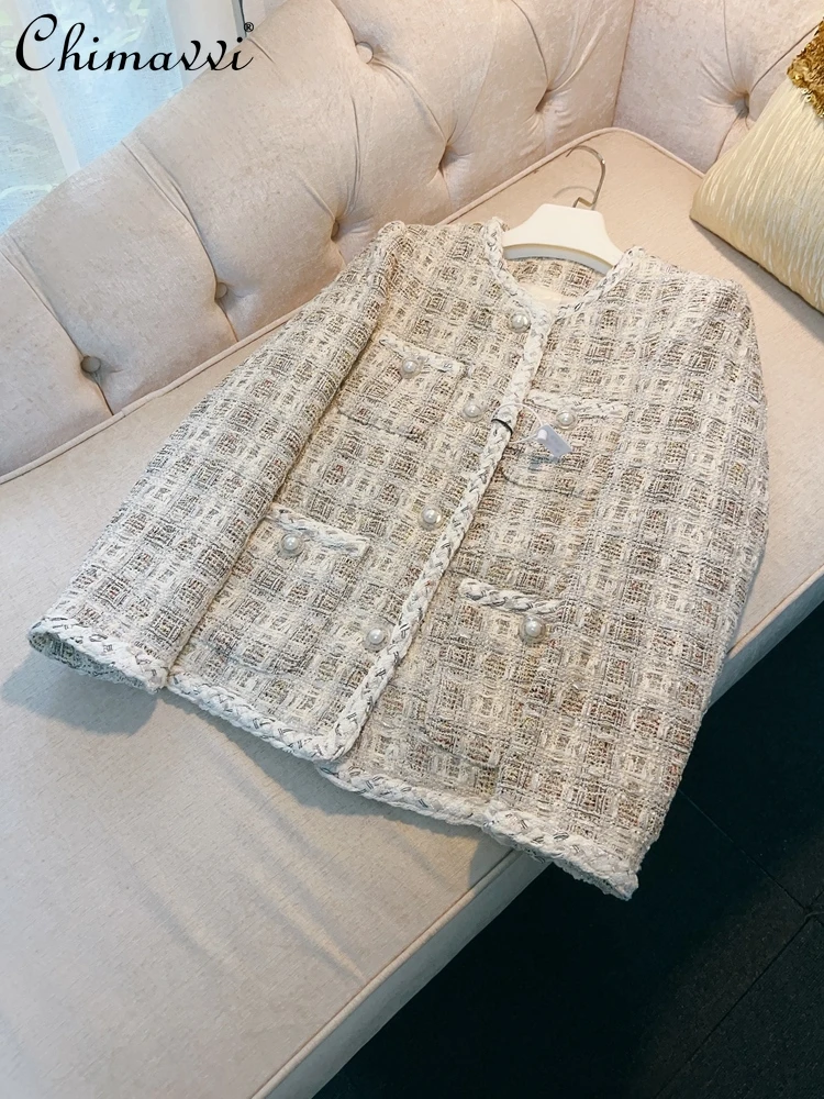 

French Style Retro Elegant High-End Woolen Coat 2023 Autumn New Fashion Suit Socialite High-Grade Long-Sleeved Jackets Women