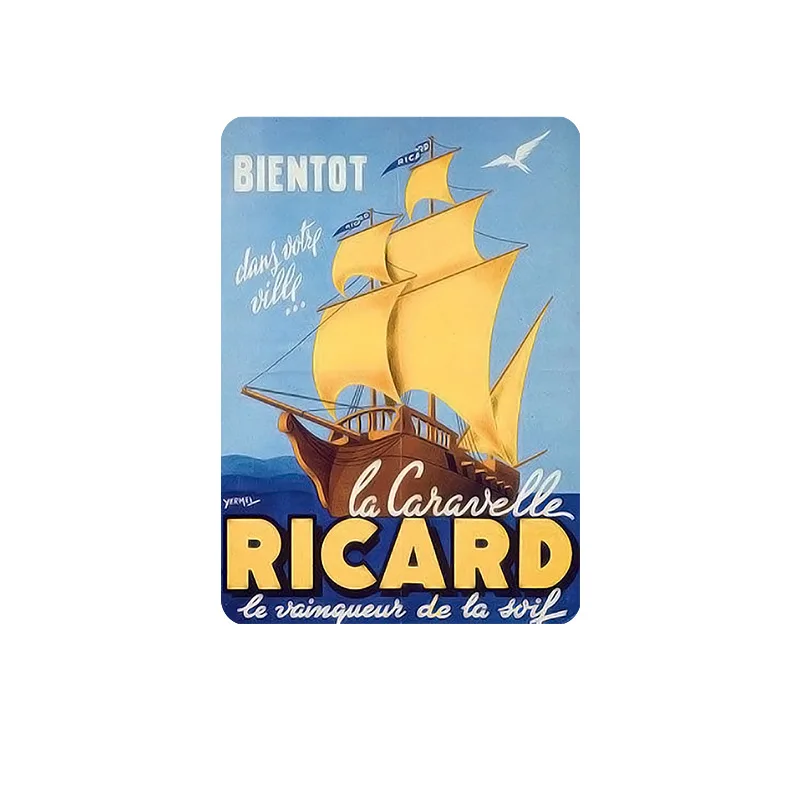 

Metal Signs Vintage Yellow Sailboat Tin Plaque Iron Art Crafts Decorative Gift Boy Home Metal Tin Sign Bar Pub Club Wall Decor