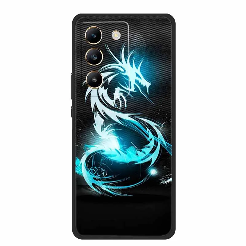 6 67 &quotдля Vivo V30 SE 5G V 30 черная силиконовая мягкая искусственная кожа для Y100 4G задняя