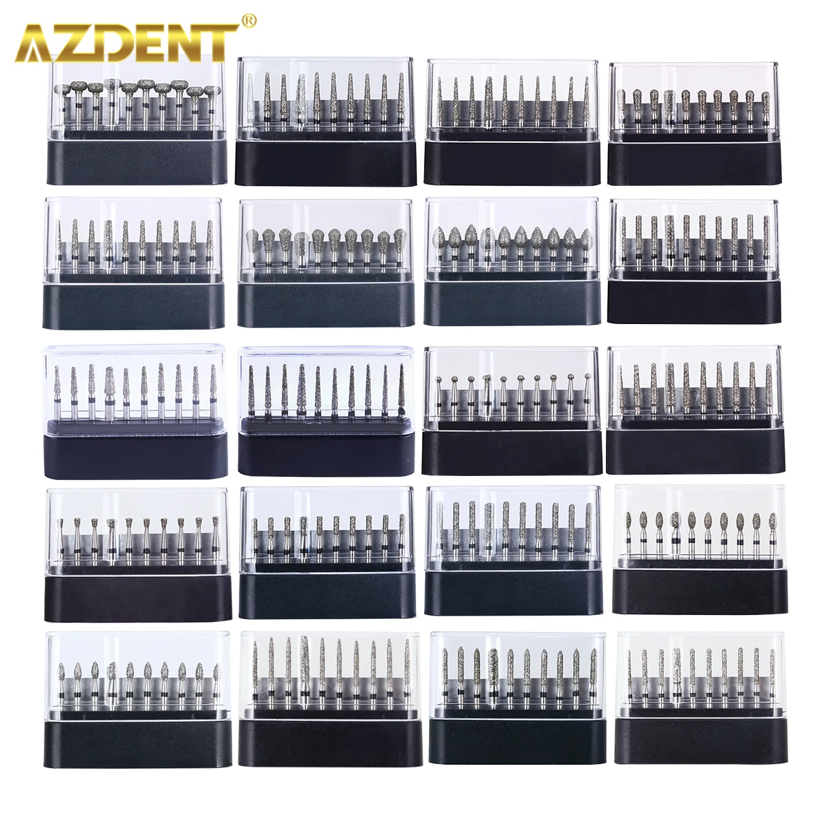 AZDENT 10PCS/Box Dental FG Diamond Burs Drills for High Speed handpiece Super Coarse Diamond Abrade Crown Cavity Preparation