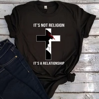 its not a religion its a relationship graphic tees christian t shirt vintage clothes jesus tee grace streetwear women top m