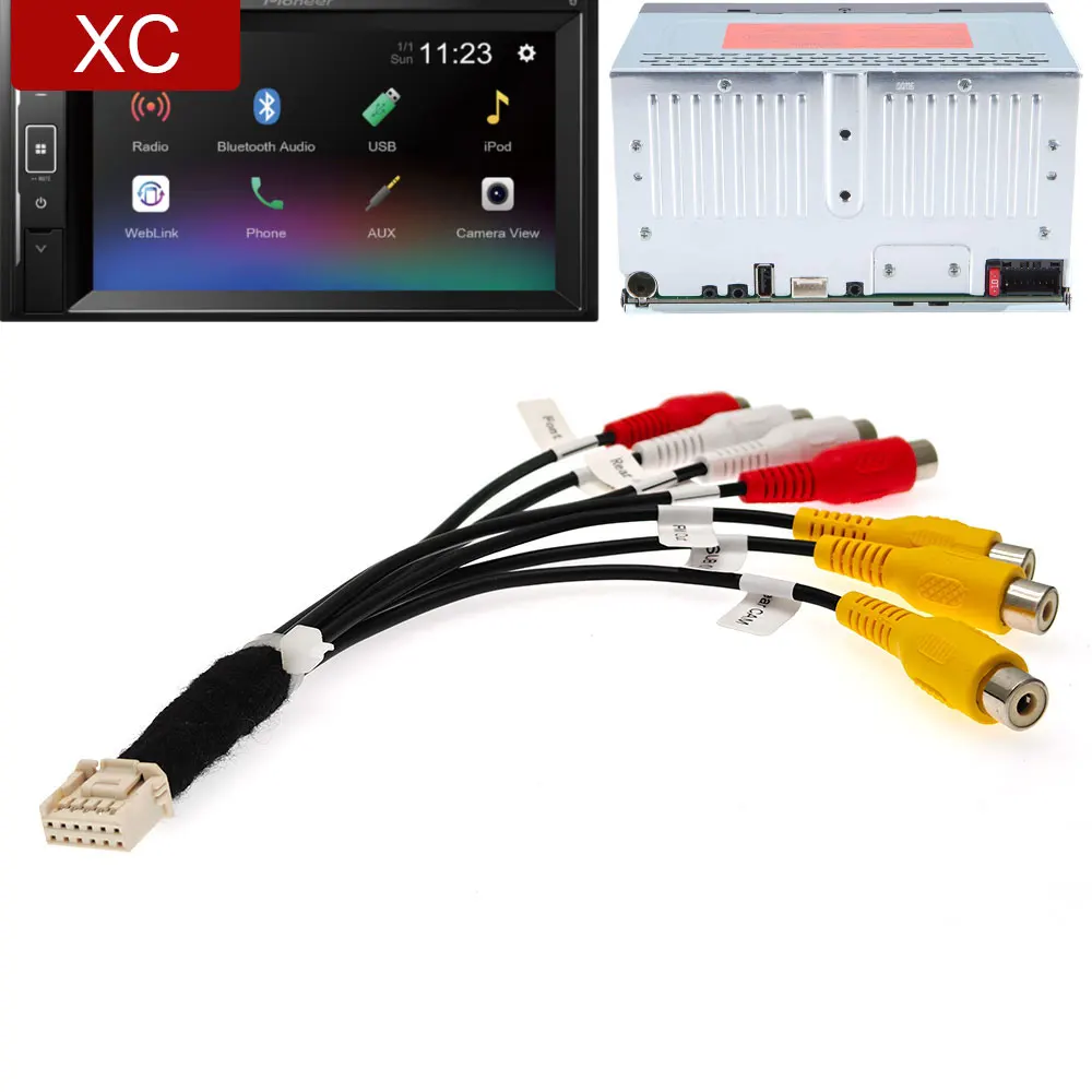 

Автомобильная камера заднего вида, шрифт, задний RCA Sub Out, жгут проводов, кабель для радио Pioneer DMH-A240BT DMH-A241BT AVH-A240BT DMH-AF555BT