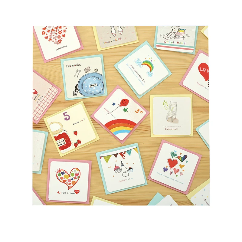 

168 шт. 24 вида мультяшных поздравительных открыток с конвертами Мини-открытки/открытки на день рождения/Рождественские открытки в ассортименте