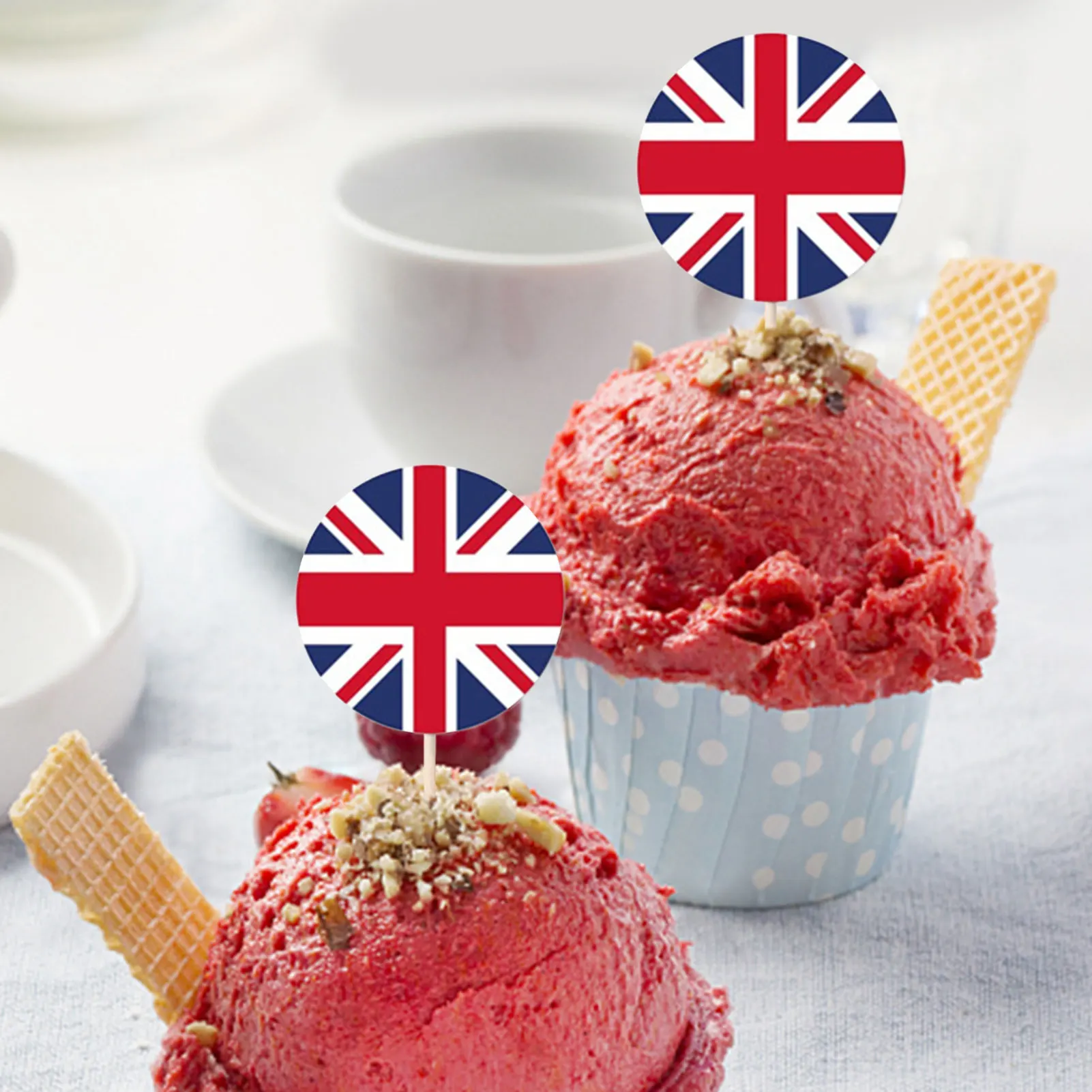 Украшения для торта Union Jack 10 шт. британский флаг силуэт королевы корона блестящие