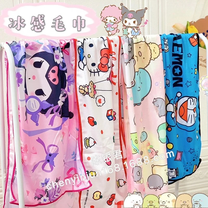 

Sanrio Hello Kitty Doraemon My Melody Kuromi Cartoon Anime Ice Towel Yoga Iabsorbs Water Cooling Fitness Yoga Wipe Sweat Towel