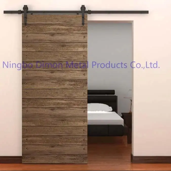 Dimon Регулируемая американская Стильная черная раздвижная деревянная дверь