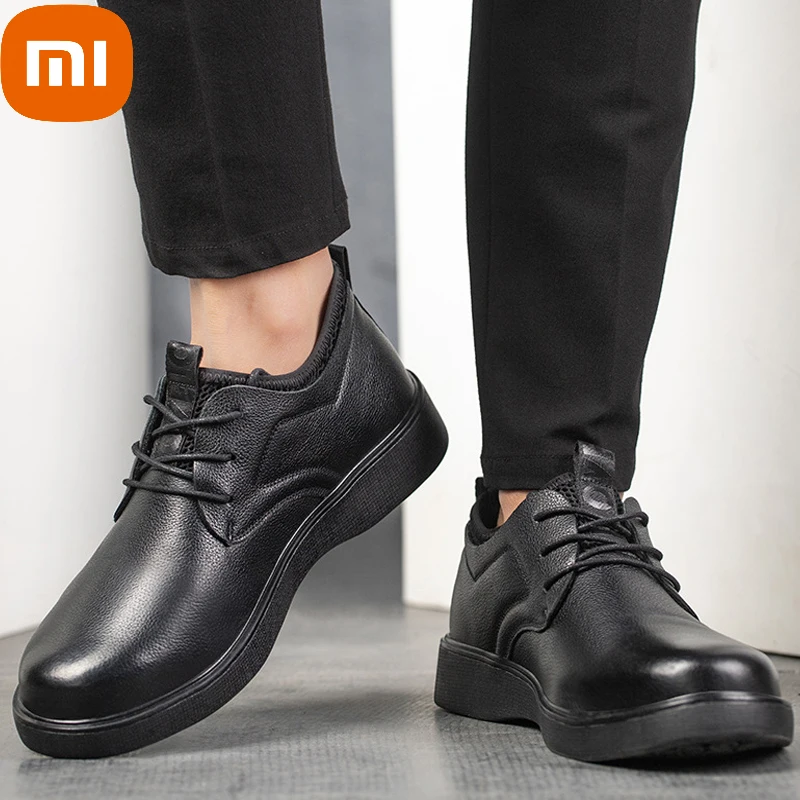 

XIAOMI Genuine Leather Work Safety Boots Anti-smash Safety Shoes Men Steel Toe Shoes Indestructible Waterproof Chef Shoes
