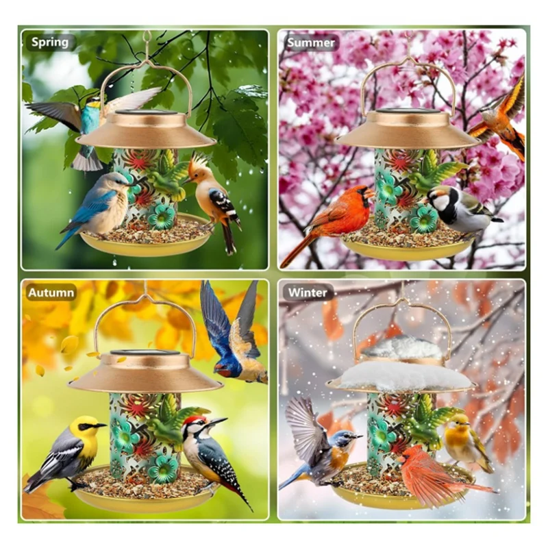Цельная солнечная кормушка для птиц подвешивания на открытом воздухе как