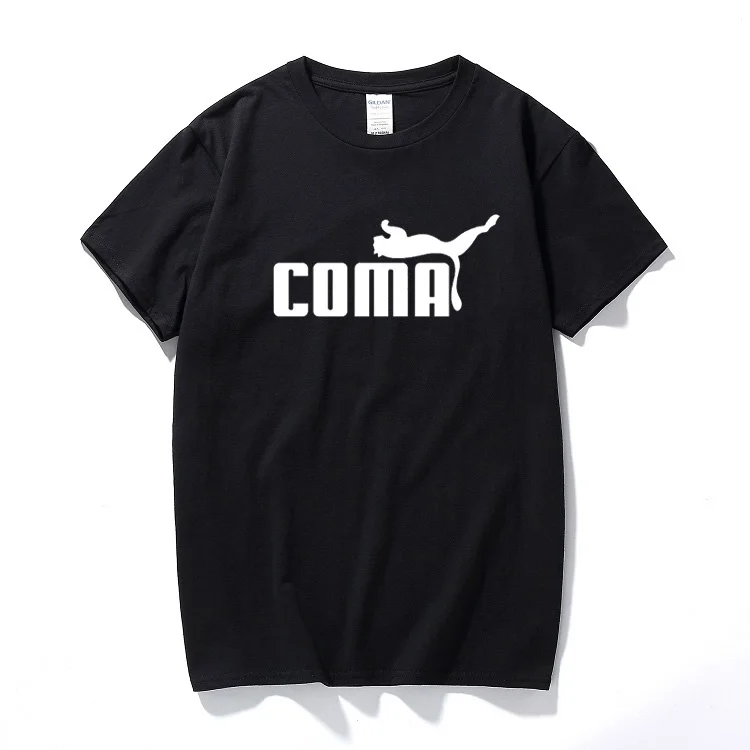 

Coma mens t shirt parody cool trend spoof comedy joke tops funny t shirts Cotton short sleeve t-shirt mens clothing
