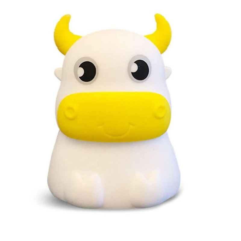 

GTBL Night Light for Kids, Portable Control Rechargeable Nightlight Lamp, Color Changing, Cow Night Lamp Bedroom Decor
